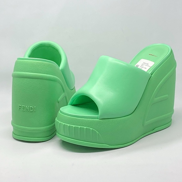 Fendi Leather Wedge Sandals size 38 - Picture 1 of 16